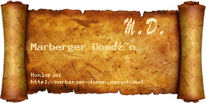 Marberger Domán névjegykártya